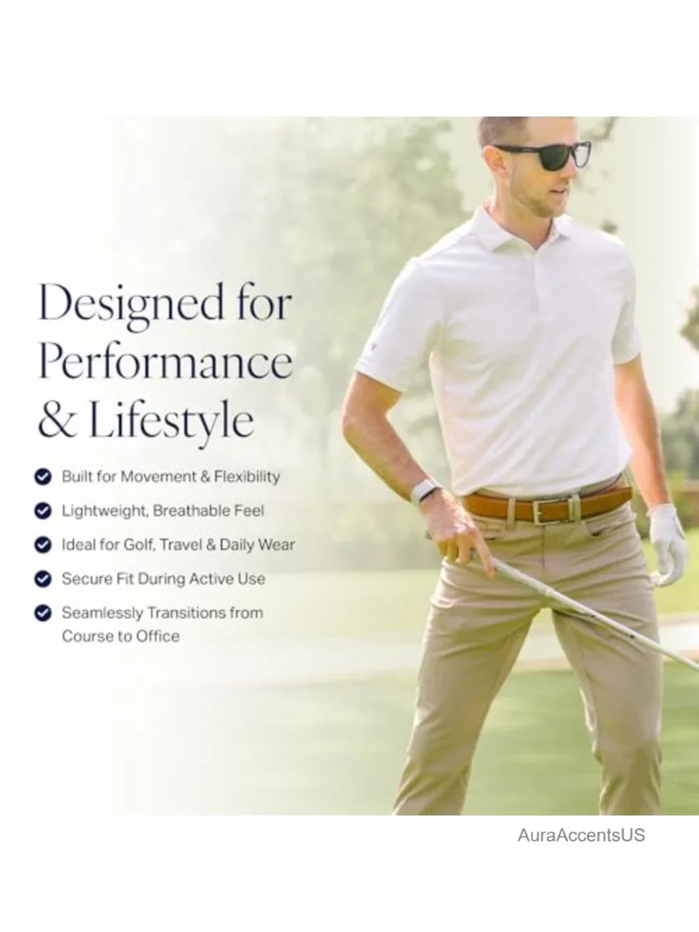 Men's Vegan Leather Ratchet Belt - Adjustable No-Hole, Cut-to-Size for Golf &